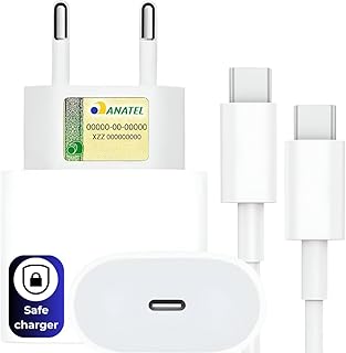 Kit Carregamento Completo (Fonte 20W + Cabo 1m) tipo c